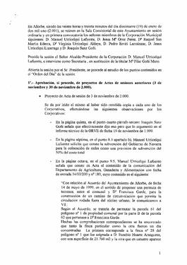 Actas de Sesiones del año 2001